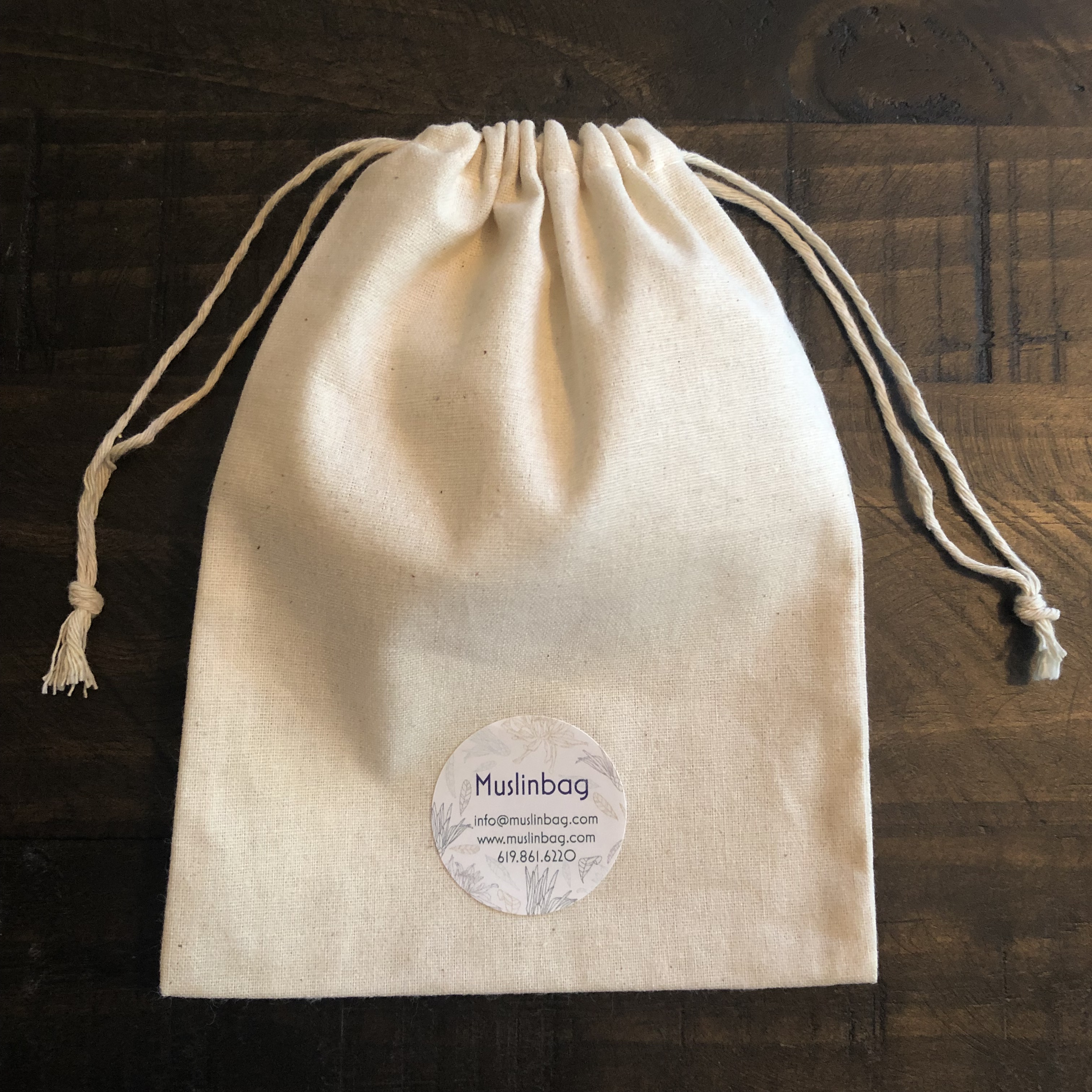 Unbleached Cotton Muslin Fabric Drawstring Bags - Made in USA ...